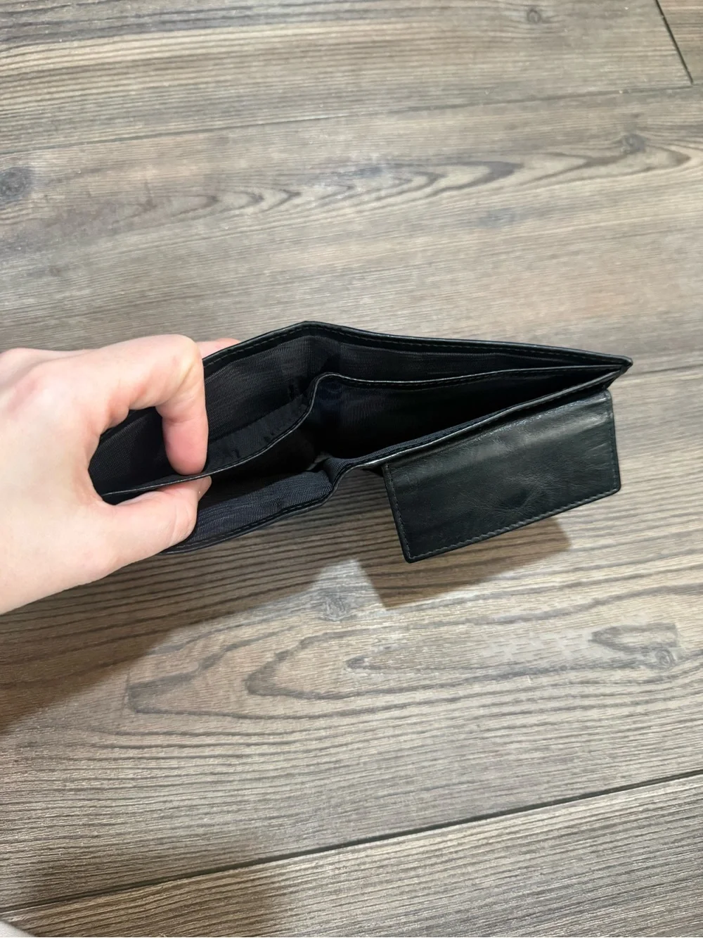 Vintage Hunting World Bifold Wallet Black Nylon Leather Made In Italy
